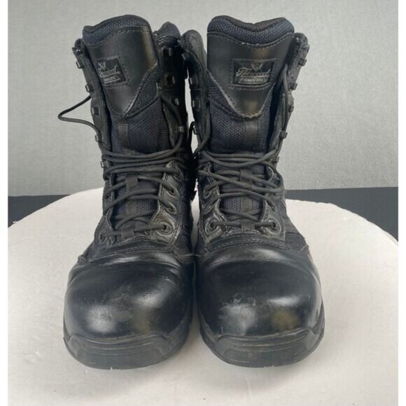 Thorogood BBP Waterproof Side-Zip Men's size 11 M Black Leather Tactical Boots - Picture 1 of 16
